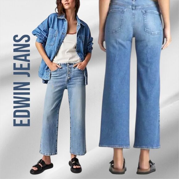 EDWIN ANTHROPOLOGIE Women’s Bound Marli Ankle Jeans in the Size 27 in Trip Blue - Picture 2 of 9